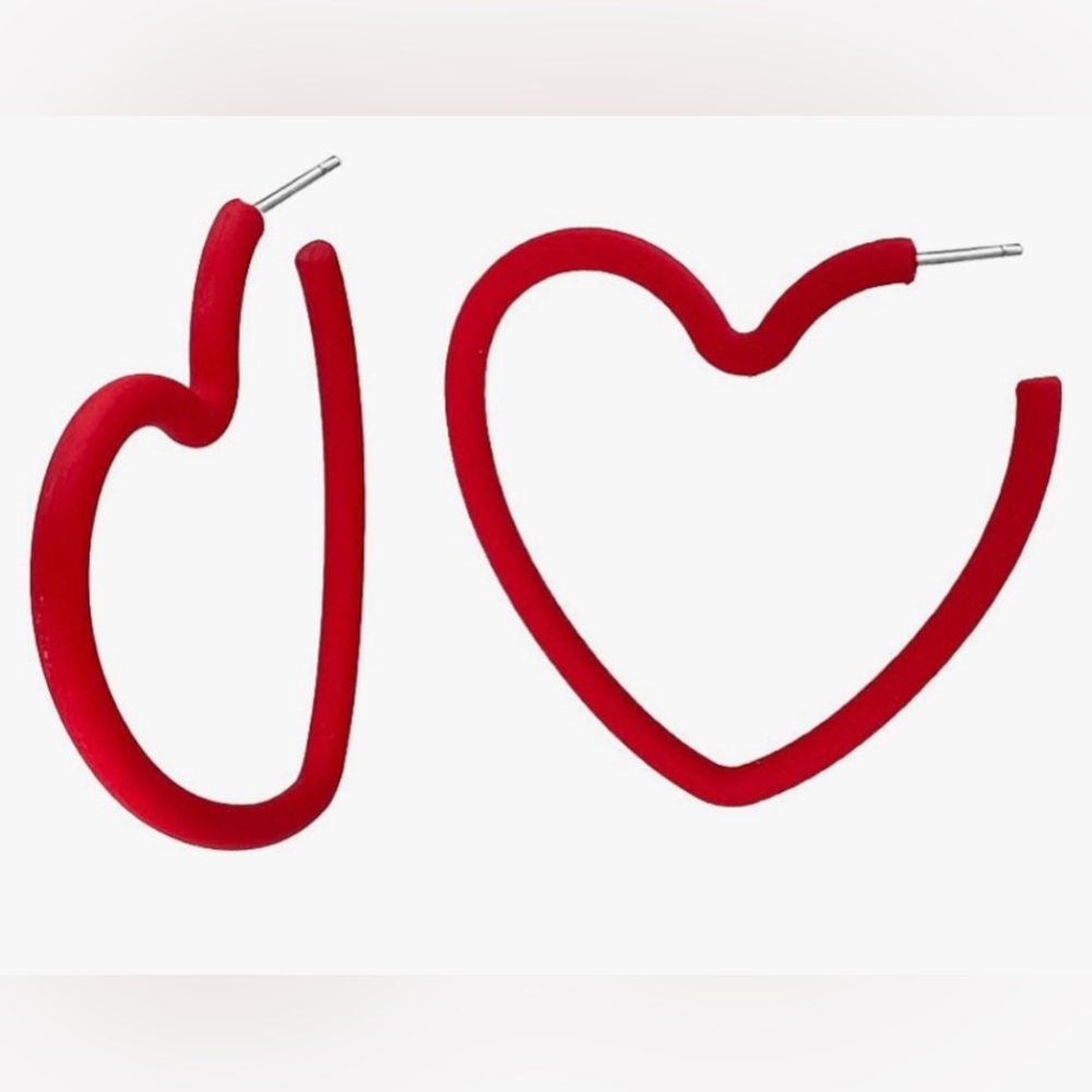 Heart shaped hooped earrings